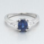 Black, Star & Frost Ladies' Platinum, Blue Sapphire and Diamond Ring