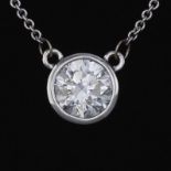 Ladies' Gold and Solitaire Diamond Necklace