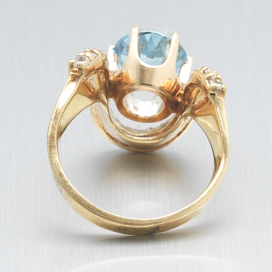 Ladies' Retro Gold, Blue Topaz and Diamond "Duchess" Ring - Image 5 of 7
