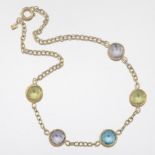 Ladies' Italian Gold and Gemstone Fancy Necklace