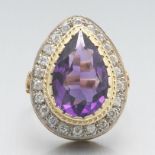Ladies' Victorian Gold, Amethyst and Diamond Ring