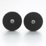 Pair of Gold, Black Onyx and Diamond Cufflinks