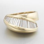 Ladies' Vintage Gold and Diamond Scroll Fashion Ring