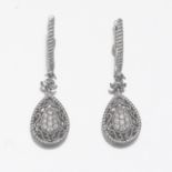 Ladies' Gabriel & Co. Gold and Diamond Pair of Earrings