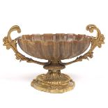 French Louis XV Style d'Ore Bronze and Carved Agate Centerpiece