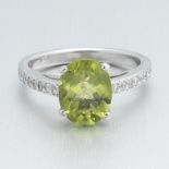 Ladies' Gold, Peridot and Diamond Ring