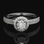 Ladies' Gold and Diamond Halo Ring