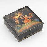 Russian Palekh Lacquer Box, "Fire Bird", by G. Markova, 1991