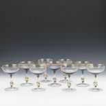 Crystal Champagne Coupes, Set of Nine