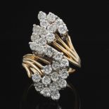 Ladies' Two-Tone Gold and Diamond Cluster Ring