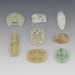 Collection of Eight Carved Jade Pieces