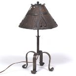 Arts and Crafts Wrought Iron Table Lamp