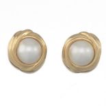 Ladies' Gucci Vintage Pair of Gold and Mabe Pearl of ear Clips