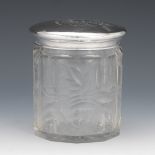 Crystal and Sterling Silver Jar