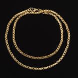 Fancy Italian Gold Textured Box Link Chain Necklace