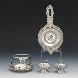 Christian F. Heise Danish Silver Strainer and Mexican Salt and Pepper Shakers