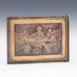 "Last Supper of Jesus Christ", Gilt and Silver on Copper Plaque, Possibly Italian