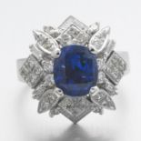 Ladies' No Heat 3.45 ct Sapphire and Diamond Ring, GIA Report