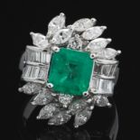 Ladies' Colombian 2.72 Ct Emerald and Diamond Ring, GIA Report