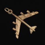 Gold B52 Aircraft Charm Pendant