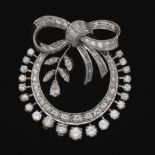 Ladies' Semi-Antique Platinum and Diamond Pin/Brooch/Pendant