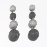 Pair of Black and White Diamond Earrings