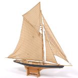 Hand Crafted Wood Replica of the Legendary 1911 Antique Gaff Cutter "Mariquitta" Big Class Yacht, c