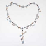 Ladies' Diamond and Gemstone Abstract Necklace
