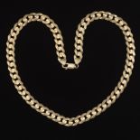 DG Italian 14k Gold Round Beveled Curb Link Necklace