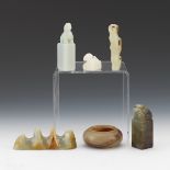 Collection of Six Carved Jade Ornaments
