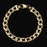 Heavy Gold Beveled Curb Link Bracelet