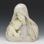 Glazed Porcelain Madonna And Child, Designed by Franz Barwig (Austrian, 1868 - 1931)