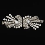 Art Deco Platinum and Diamond Duette Brooch