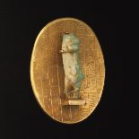 Egyptian Ushabti in Gold Brooch