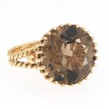 Ladies' Gold and Smoky Quartz Cocktail Ring