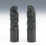 Pair of Carved Jade Chops