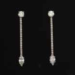 Ladies' Vintage Pair of Gold and Diamond Line Earrings