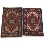 Two Very Fine Semi-Antique Hand Knotted Heriz Rugs