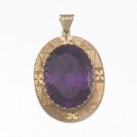 Ladies' Gold and Amethyst Oversized Pendant