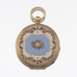 Antique Charles Oudin A Paris, F.W. & Co. 18k Gold and Enamel Pocket Watch