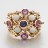 Ladies' Sapphire, Opal and Diamond Ring