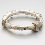 Katrin Wolf Artisan Gold, Sterling Silver and Gemstone Bangle