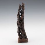 Chinese "Beehive" Scholar's Root on Wood Stand