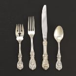 Reed & Barton Sterling Silver Tableware Luncheon Service for Twelve, "Francis I" Pattern