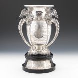 Unique Historical Tiffany & Co. Sterling Silver Hand Chased Equestrian Trophy Cup, New York Riding