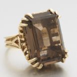 Ladies' Retro Gold Smoky Quartz Ring