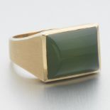 Gentlemen's 14k Yellow Gold and Jade Ring