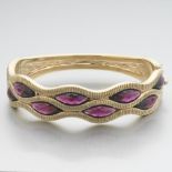 Ladies' Gold and Grape Garnet Fashion Bangle