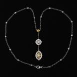 Ladies' Two-Tone Gold, Fancy Yellow Diamond and "Diamonds-by-the-Yard" Necklace