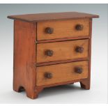 Salesman's Sample Miniature Wood Chest of Drawers, ca. 1810